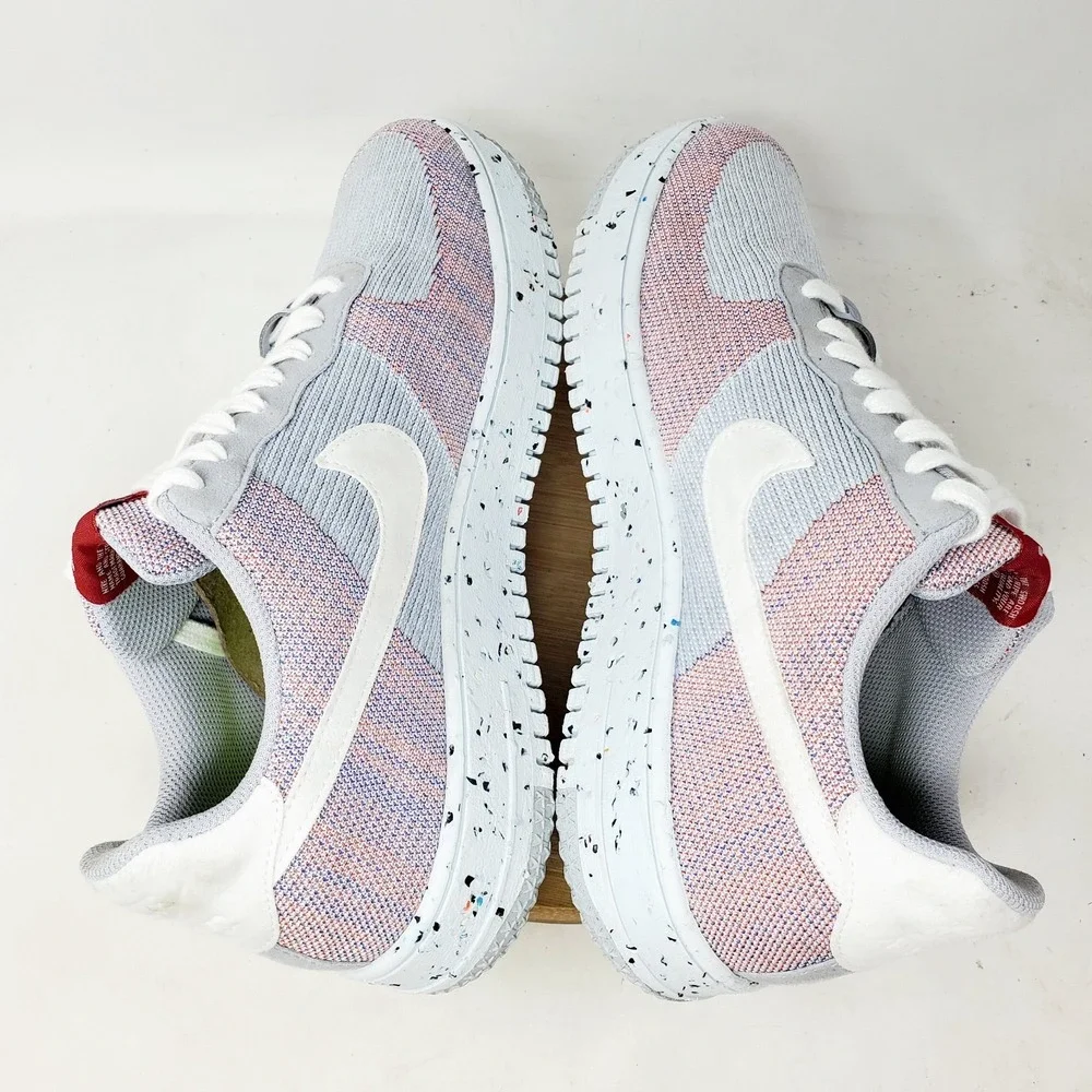 Nike Air Force 1 Crater Flyknit Shoes Mens 10 Grey Lace Up Sneakers